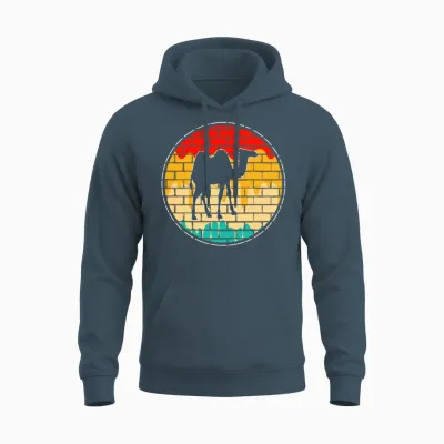 Camel Retro Unisex Hoodie - Dark Heather