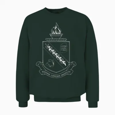 Dliflc Defense Language Institute All White Crest Unisex Sweatshirt - Forest