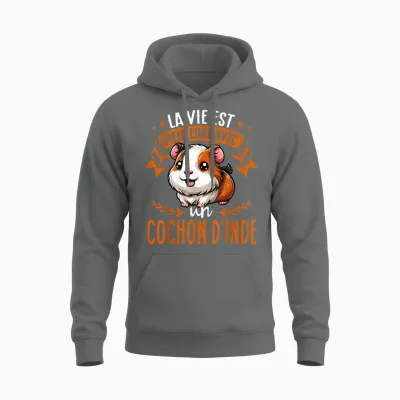 Life Is Better with a Pig India Unisex Hoodie - Graphite Heather