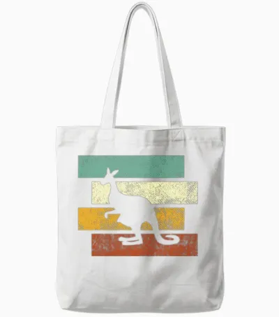 Kangaroo Retro Tote Bags - White