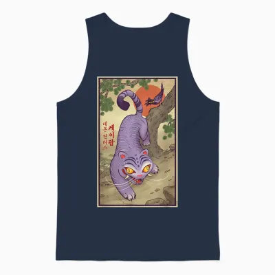 Kpop Demon Hunters Derpy Traditional Officially Licensed Unisex Tank Top - Navy