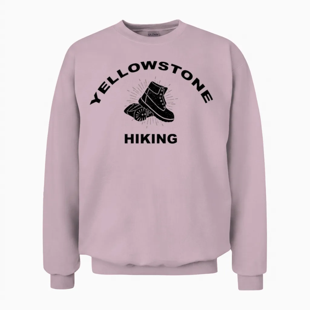 Yellowstone Hiking & Outdoors Unisex Sweatshirt in Light Pink