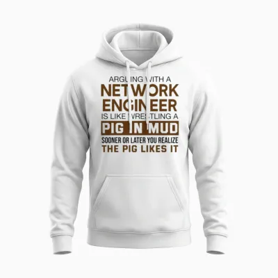 Arguing with a Network Engineer Unisex Hoodie - White