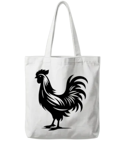 Cute Cock Pedigree Cock Large Plumage Tote Bags - White