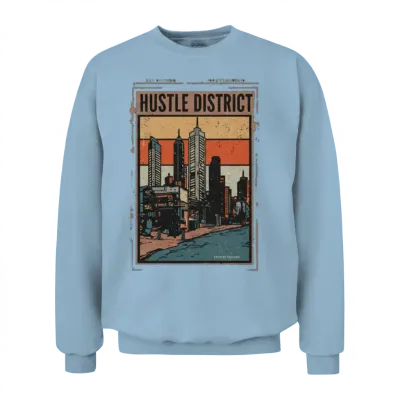 Hustle District Unisex Sweatshirt - Light Blue