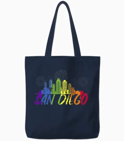 San Diego Pride Skyline, Pride Parade San Diego Tote Bags - Navy