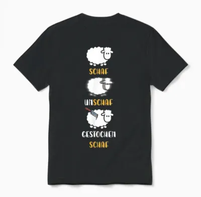 Sheep, Unschaf, Rock Sheep, Word Play Photographer T-Shirt, Black Unisex T-Shirt - Black