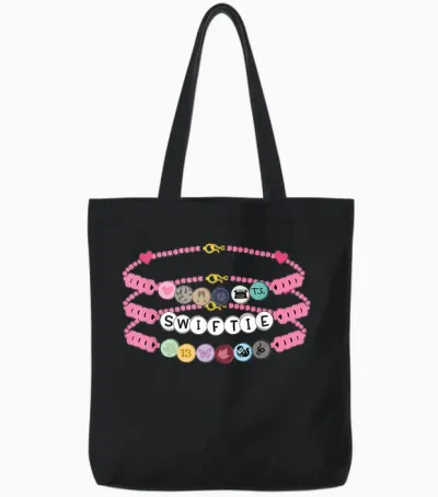 I Love Taylor Girl 90s Friendship Bracelet Taylor First Name Tote Bags - Black