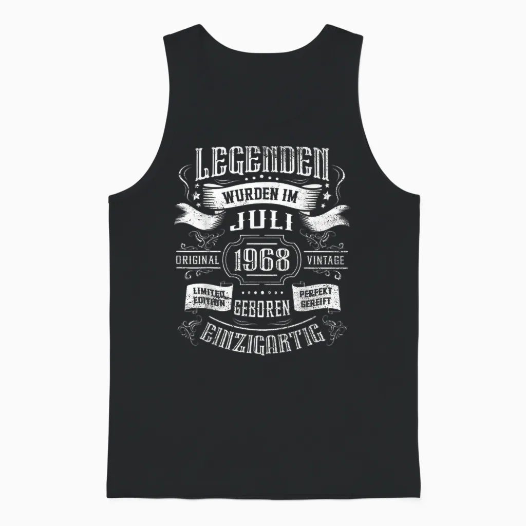 56. Geburtstag Legenden Wurden Im Juli 1968 Geboren Unisex Tank Top in Black