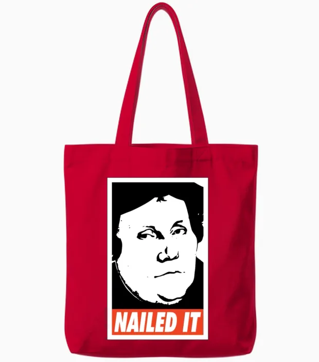Nailed It Martin Luther Tote Bags in Red