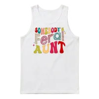 Somebody's Feral a Retro Unisex Tank Top - White – 1
