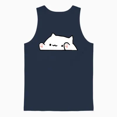 Bongo Cat Unisex Tank Top - Navy