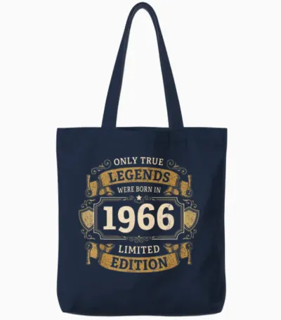Geschenk 60. Geburtstag Vintage 1966 60 Jahre Retro Tote Bags - Navy