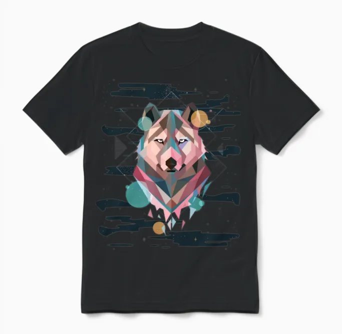 Polygon Dogfather Dog Daddy Dog Mom Dog Lover Unisex T-Shirt in Black