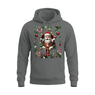 Funny Santa Unisex Hoodie - Graphite Heather