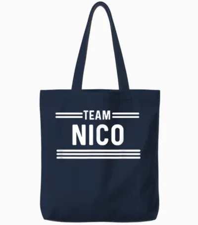 Team Nico - Nom De Famille Tote Bags - Navy