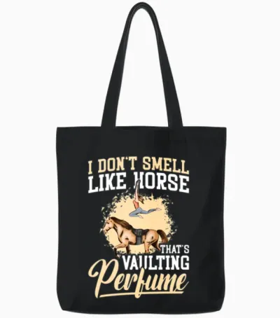 Horse Gymnastics Artistic Equestrian Horse Tote Bags - Black