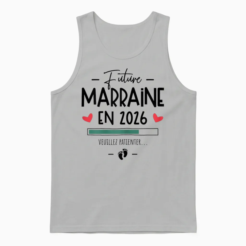 Future Godmother in 2026 - Announcement Pregnancy First Unisex Tank Top in Ash