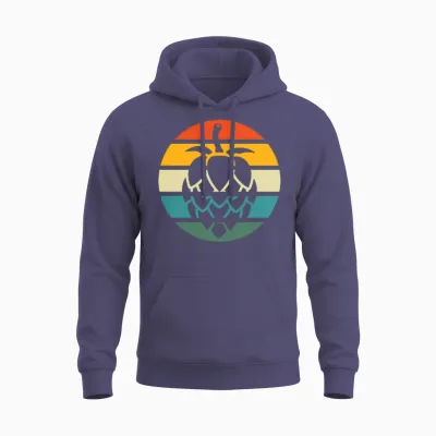 Cool Beer Hops Retro Unisex Hoodie - Heather Sport Dark Navy
