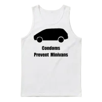 Prevent Minivans Funny Unisex Tank Top - White – 1
