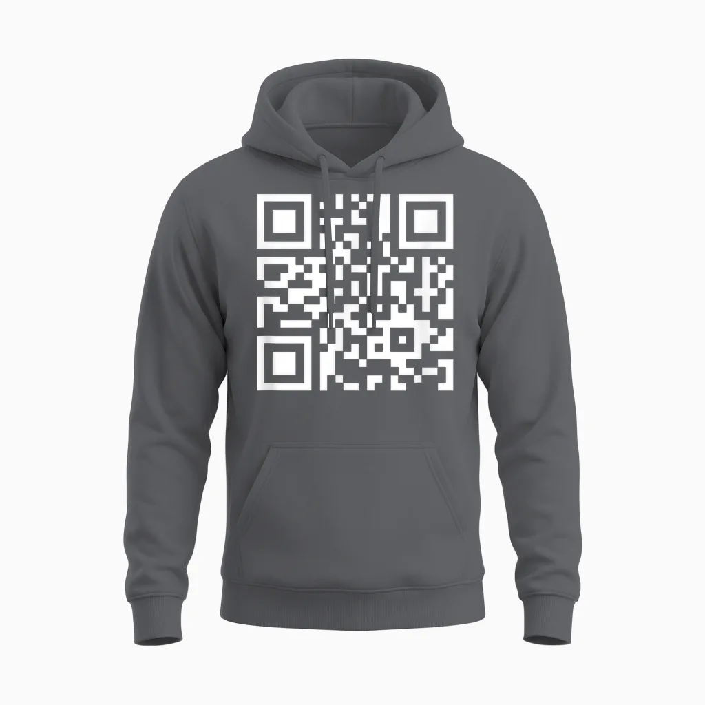 Lustiger Qrcode Spruch Ich Höre Immer Nur Mimimi Unisex Hoodie in Charcoal