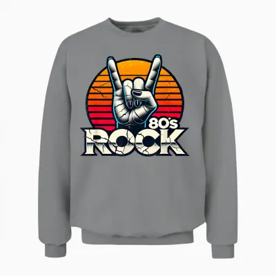 80s Vintage Rock Headbands 80s Costume Retro 80s T-Shirt, Black, S Unisex Sweatshirt - Sport Grey