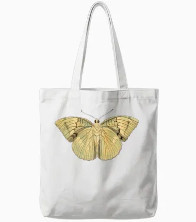 Butterfly Vintage Retro Illustration Tote Bags - White