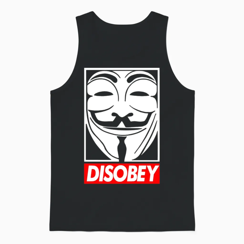 Disobey Unisex Tank Top in Black