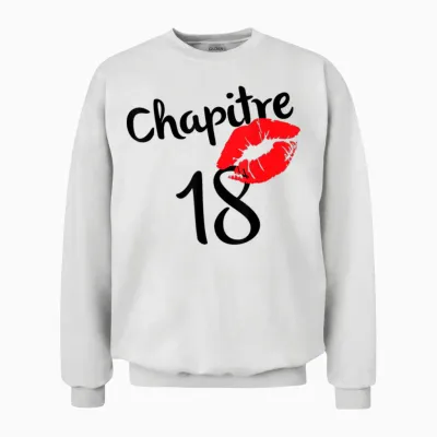 Chapter 18 Years Happy Birthday Born in 2004 Red Lips T-Shirt, White Unisex Sweatshirt - White