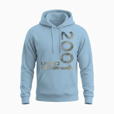 Limited Edition Vintage 2001 Man Woman 25th Birthday Unisex Hoodie - Light Blue