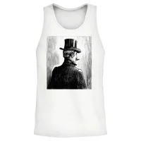 Elegant Victorian Gentleman Portrait Unisex Tank Top - White – 2