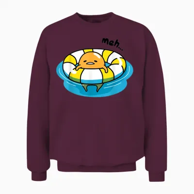 Gudetama Pool Float Unisex Sweatshirt - Maroon