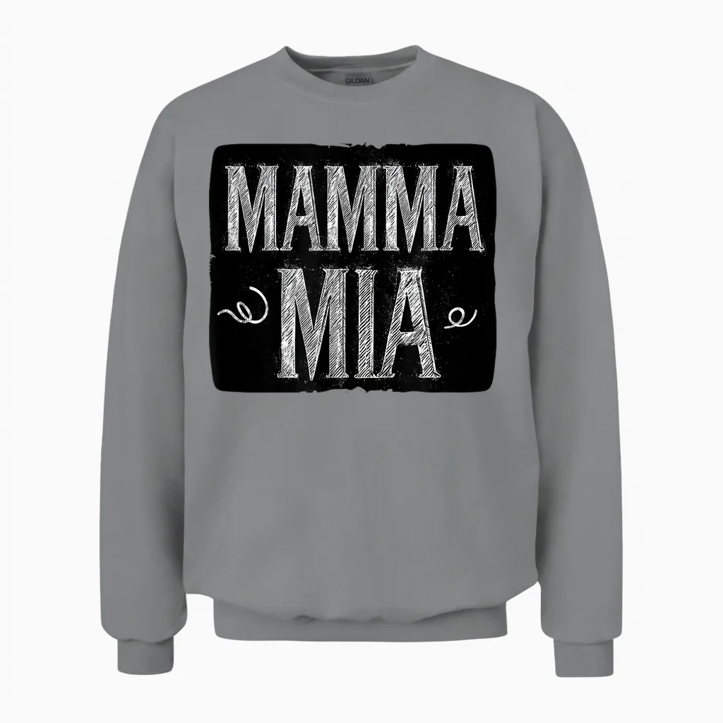 Lustiges Mamma Mia Logo Unisex Sweatshirt in Sport Grey