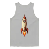 Retro Rocket Ship Unisex Tank Top - Ash – 1