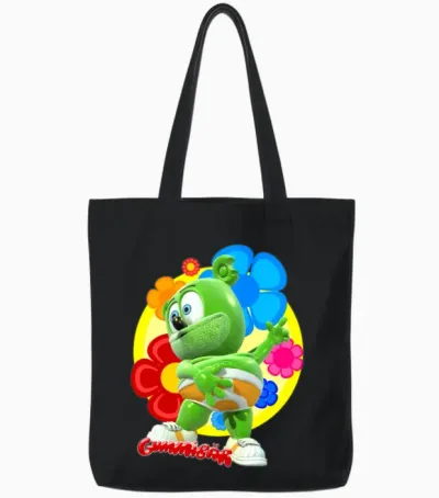 Gummibär Flowers Tote Bags - Black