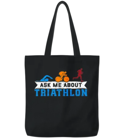 Triathlon Triathlete Ask About Triathlon Tote Bags - Black
