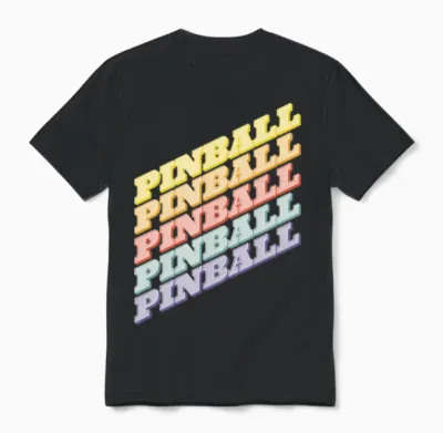 Pinball Retro Unisex T-Shirt - Black