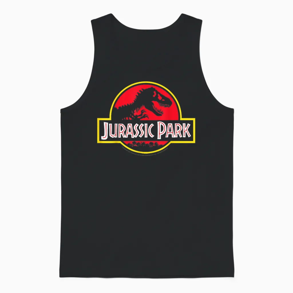 T-Rex Adventure Jurassic Park 2025 Logo Unisex Tank Top in Black
