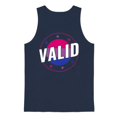 Bisexual Funny Valid Bi Pride Bisexuality Unisex Tank Top - Navy
