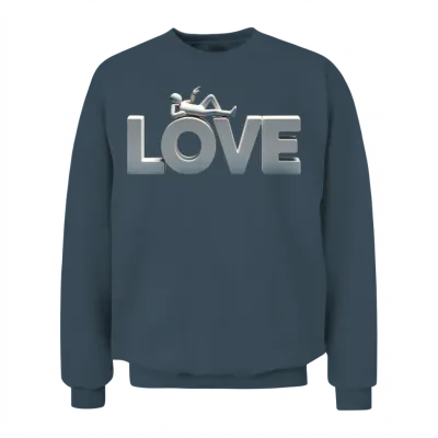 3d Love Typography with Creative Design Unisex Sweatshirt - Dark Heather
