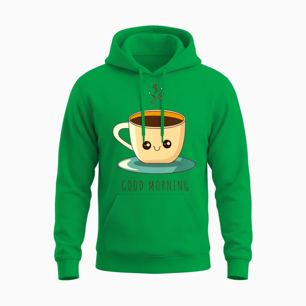 Good Morning Coffeet-Shirt Unisex Hoodie in Irish Green
