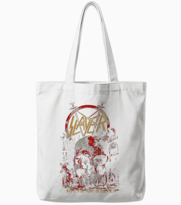 Slayer - South of Heaven Three Color Tote Bags in White