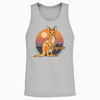 Funny Kangaroo Retro Vintage Unisex Tank Top - Ash