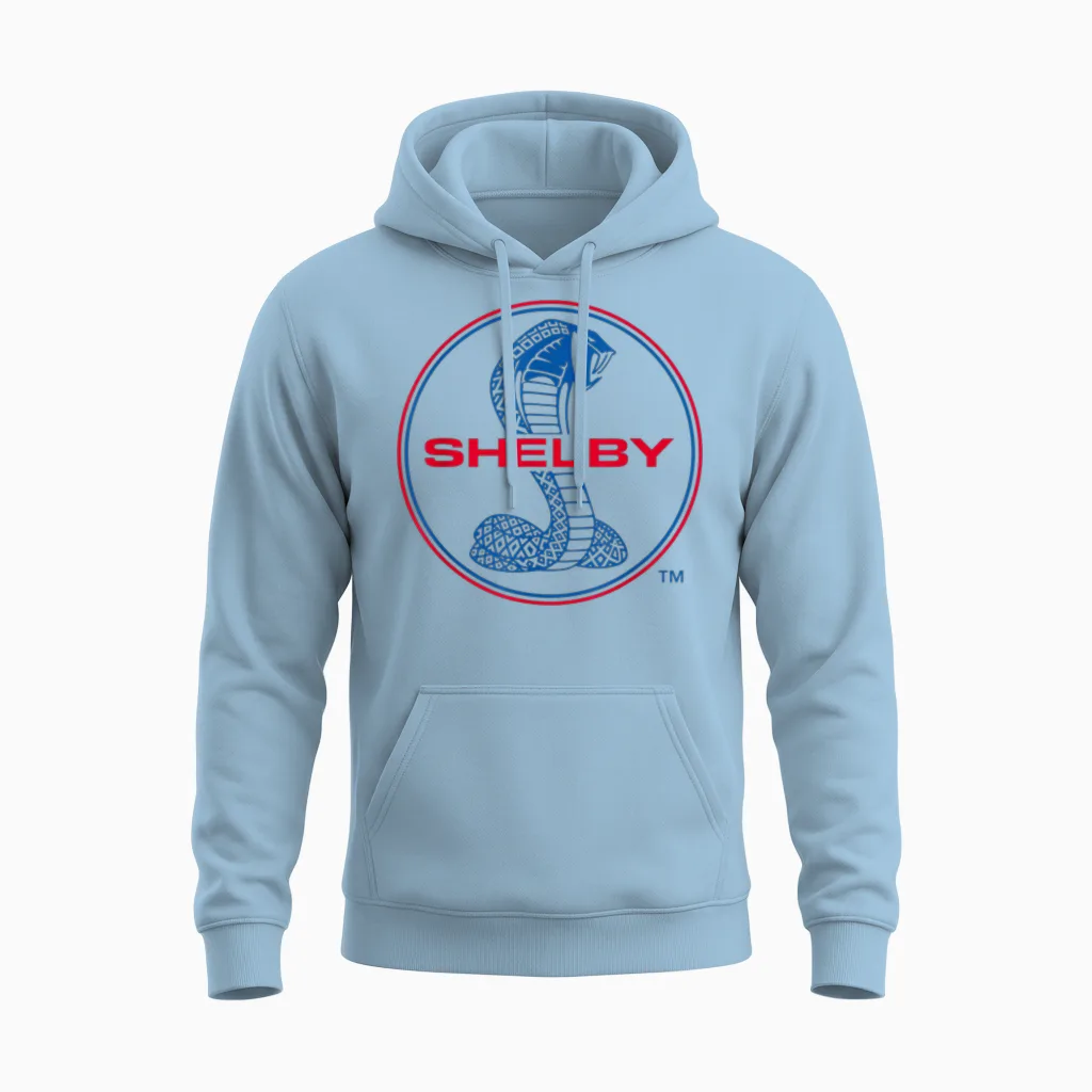 Klassisches Shelby Super Snake Logo Unisex Hoodie in Light Blue