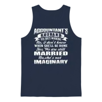 Accountant - Accountant's Husband Is Working Unisex Tank Top - Navy – 1
