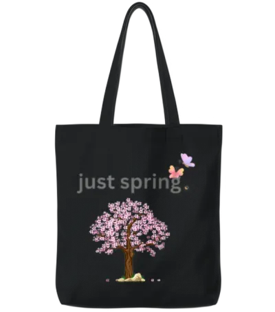 Unisex Spring Trending Creative Tote Bags - Black