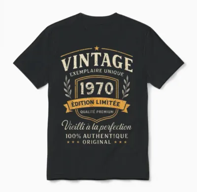 Birthday Gift 56 Years Vintage 1970 Humor 56 Years Man Unisex T-Shirt - Black