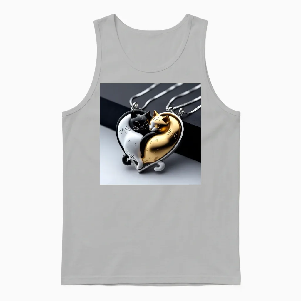 Pendentif Chat En Argent Chat Unisex Tank Top in Ash