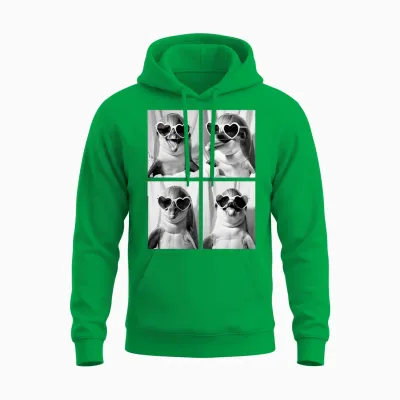 Lunettes De Soleil Drôles De Dauphins Avec Cœurs Pour La Saint-Valentin Manche Longue Unisex Hoodie - Irish Green