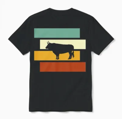 Bull Retro Unisex T-Shirt - Black